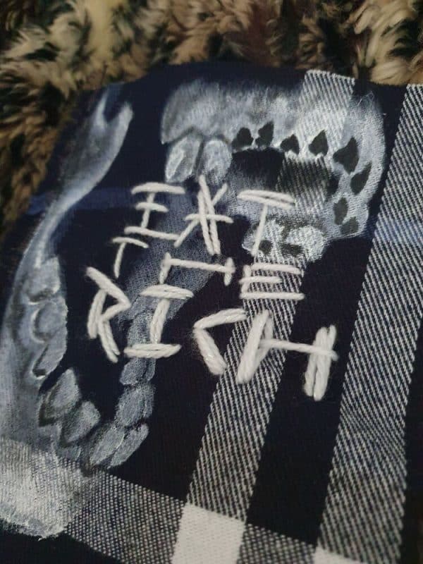 Eat The Rich Skeleton Fabric Patch - Image 3